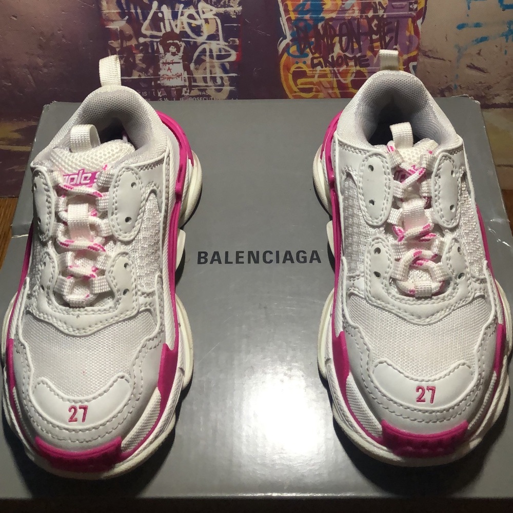 BALENCIAGA TRIPLE S TRAINERS PINK                        SIZE 27 EU (10 TD US)